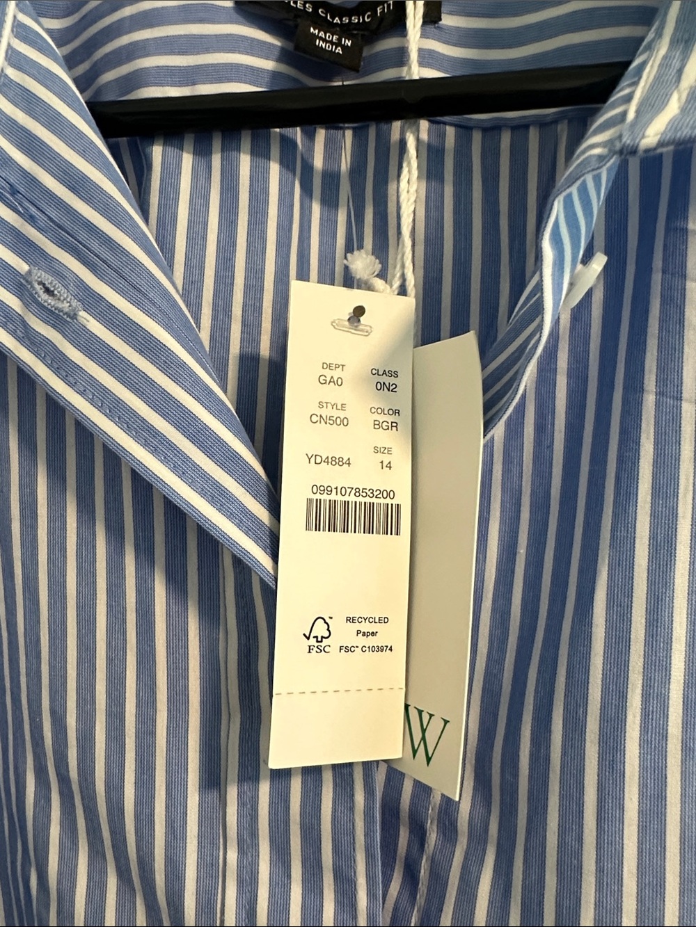 NWT J.Crew Jules Club-Collar Shirt in Striped Cotton Poplin size 14 - Picture 6 of 14